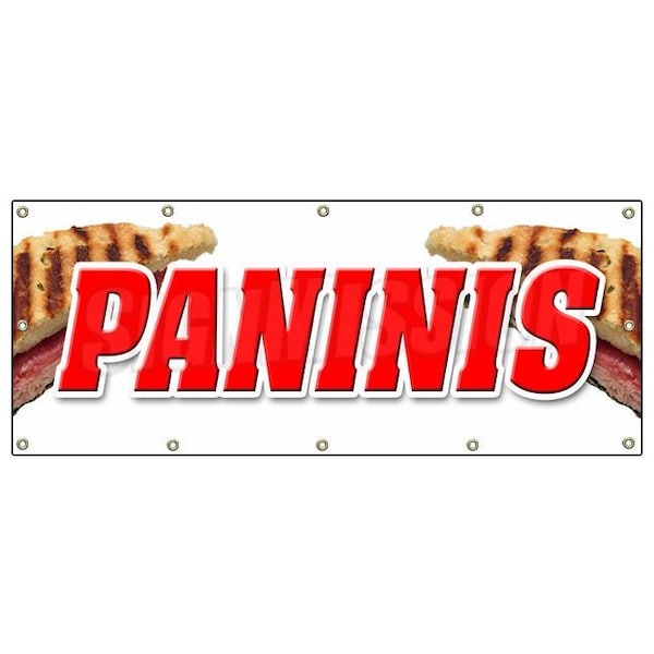 PANINIS BANNER SIGN sandwich sign hot concession pressed cubans